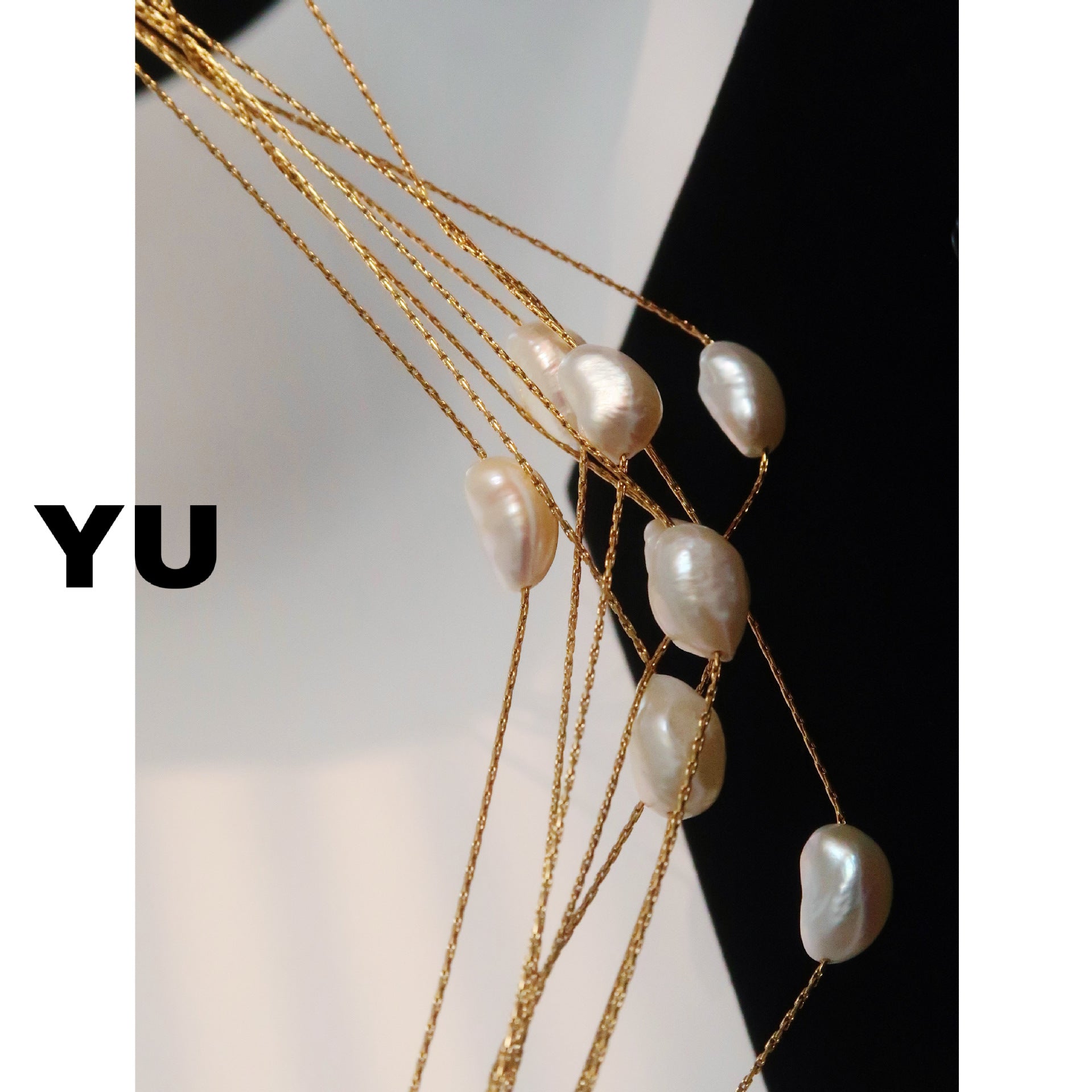 Wholesale Irregular Shaped Pearl Titanium Steel Necklace